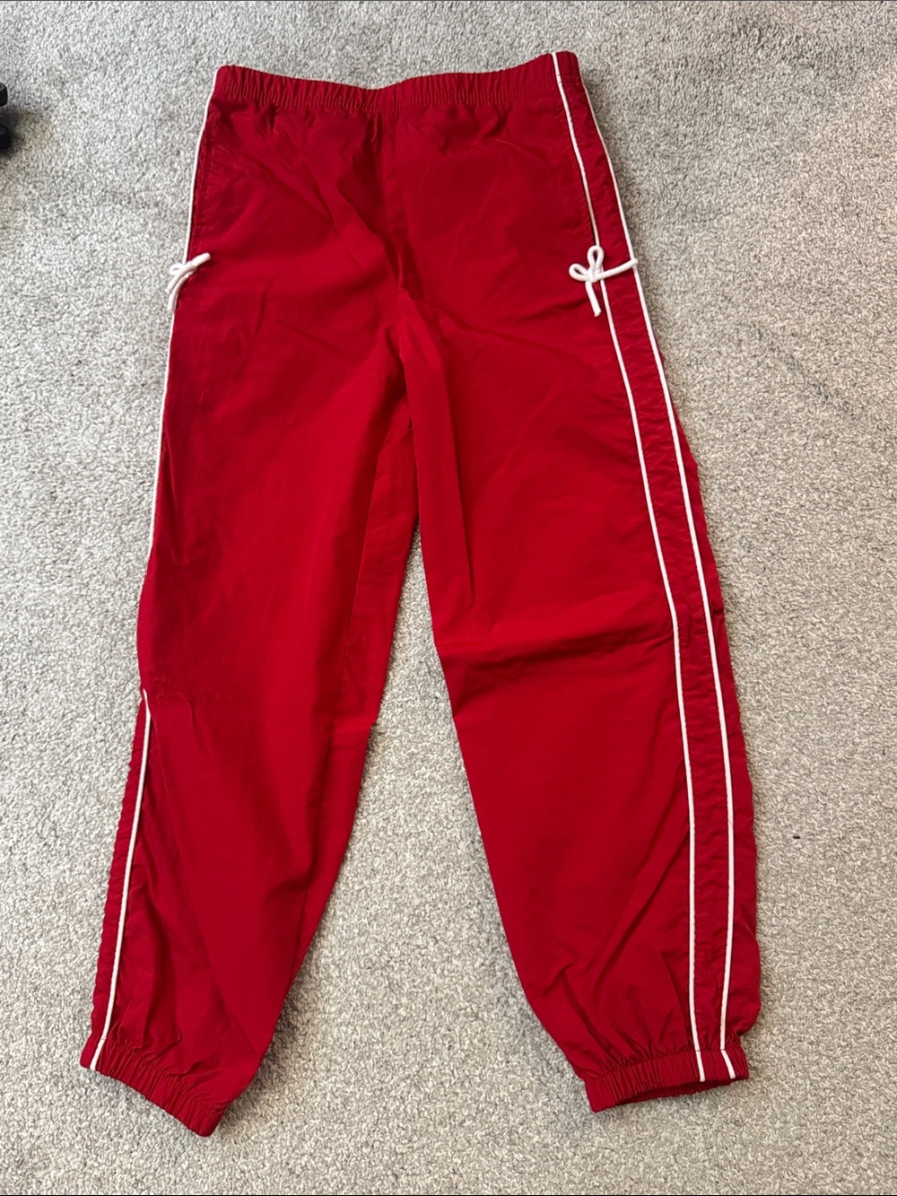 Girls Cotton-On Kids Red Jogger Pants with White Piping
